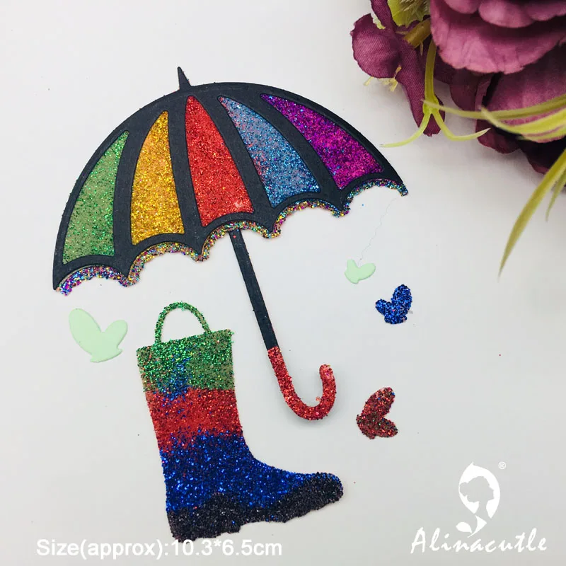 

Alinacutle Metal Cutting Die Cut Umbrella Rainshoes Scrapbooking Paper Craft Handmade Card Album Punch Art Cutter