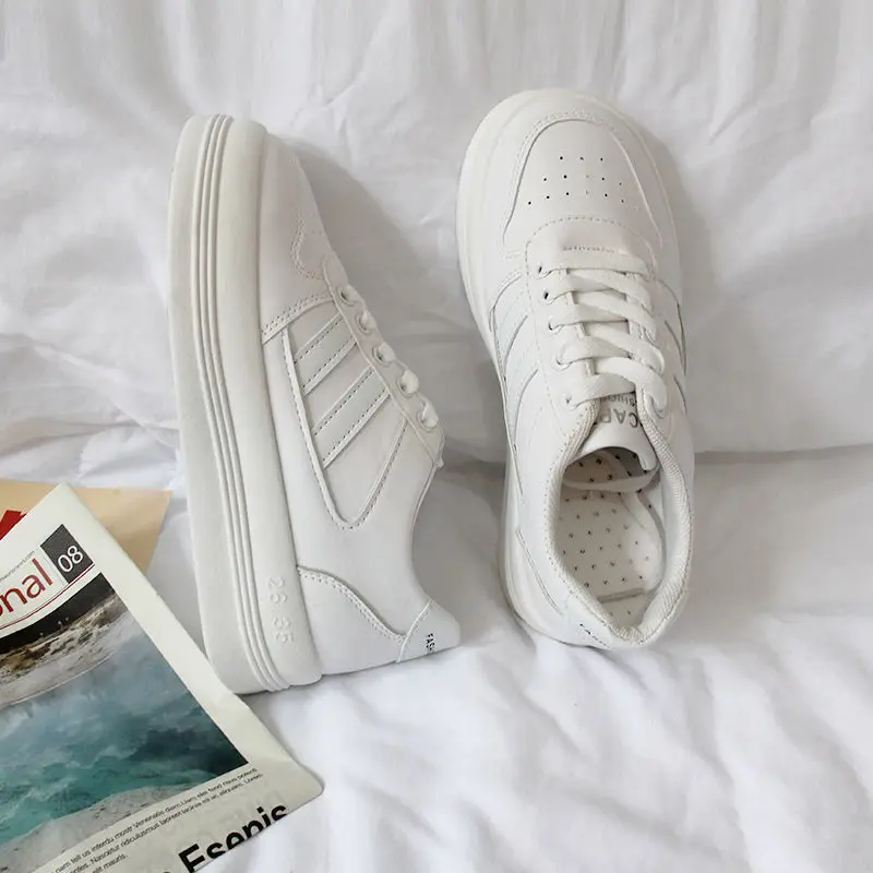 

Women's Sneakers Sports Shoes Running Platform Flats 2021 Fashion Casual Athletic Tennis White Spring Vulcanized Dropshipping