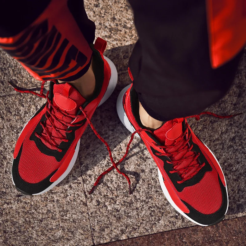 

Hot Sale Sneakers Men Running Shoes Outdoor Fashion Casual Lace-up Sports Shoes Mesh Walking Jogging Trainers Athletic Footwear