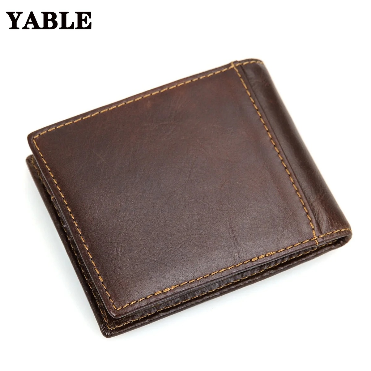 Wallet Top Layer Leather Short Wallet Vintage Dollar Wallet RFID Wallet