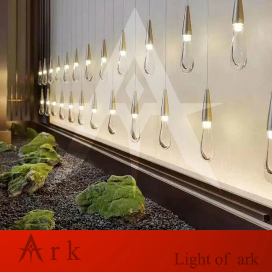 Креативный Золотой каплевидный кристалл светодиодный подвесной светильник