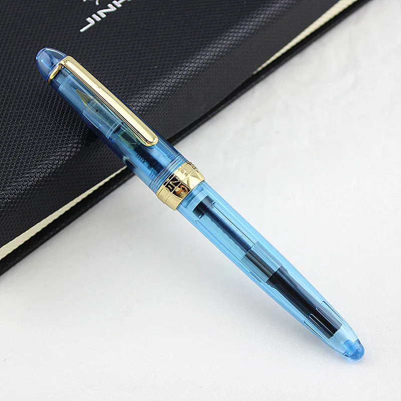 

Ink pen set jinhao Fountain Pen Fully Transparent Large-Capacity Ink Storing Iridium Fine 0.5mm Fashion Gift Pen