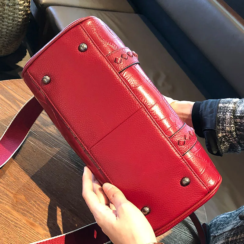 

New Luxury Designer Women Leather Handbag Genuine Leather Bag Quality Cowhide Leather Handbags sac de luxe femme Women's bag