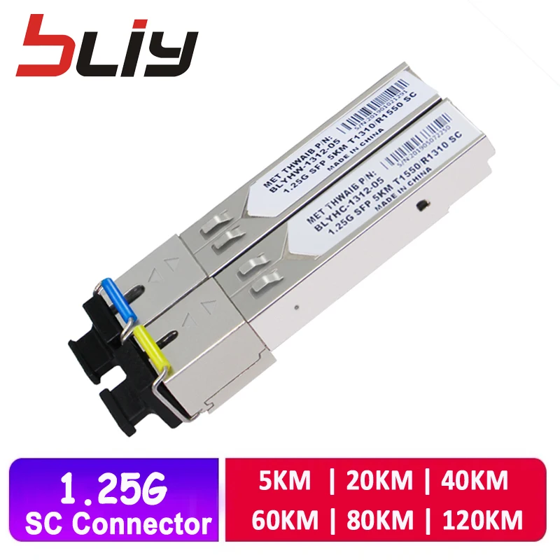 Модуль SFP разъем SC гигабитный 1 пара 5 км 120 DDM BIDI mini gbic 25 г otdr оптический модуль