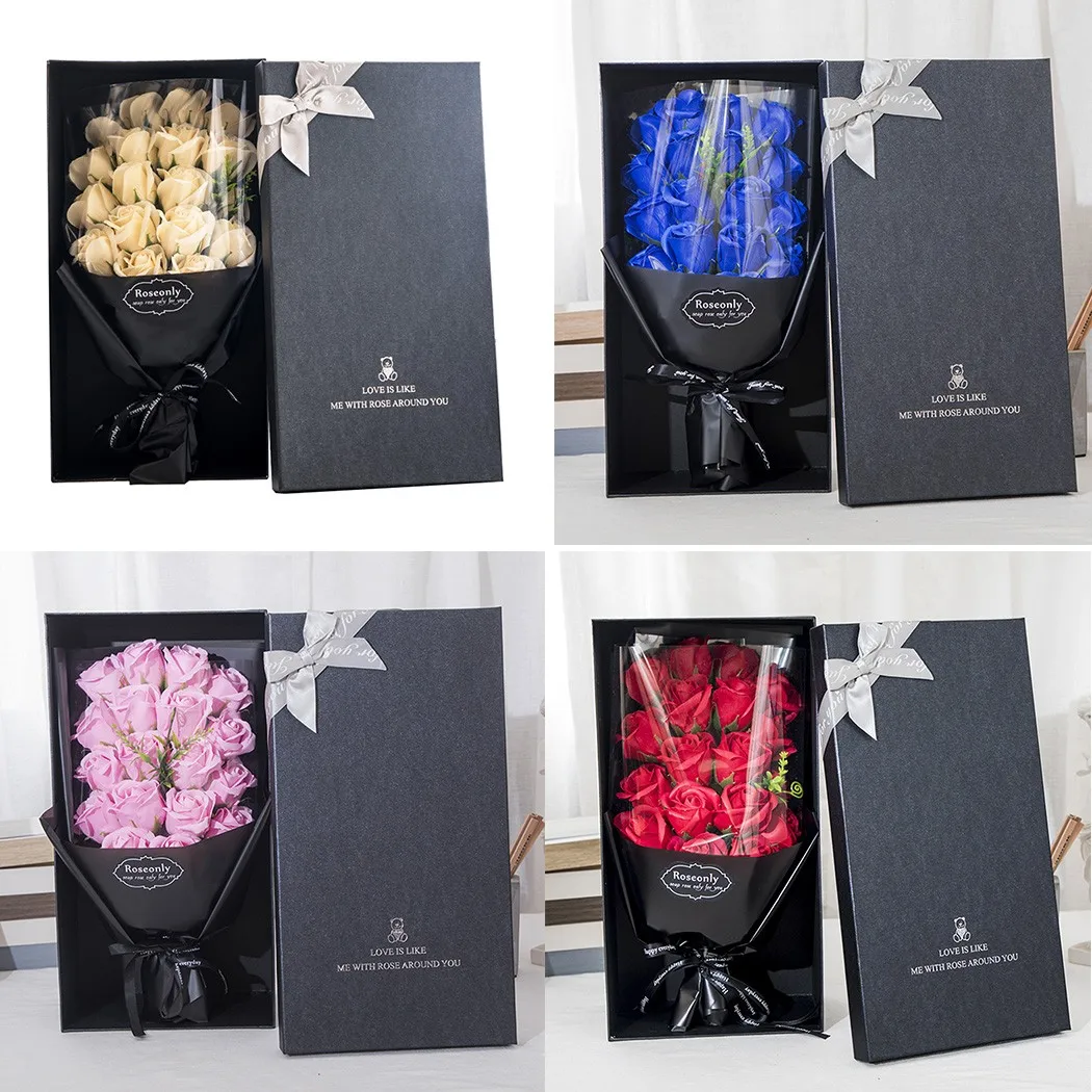 

Romance Bunch Soap Roses Wedding With Box Anniversary Artificial Birthday