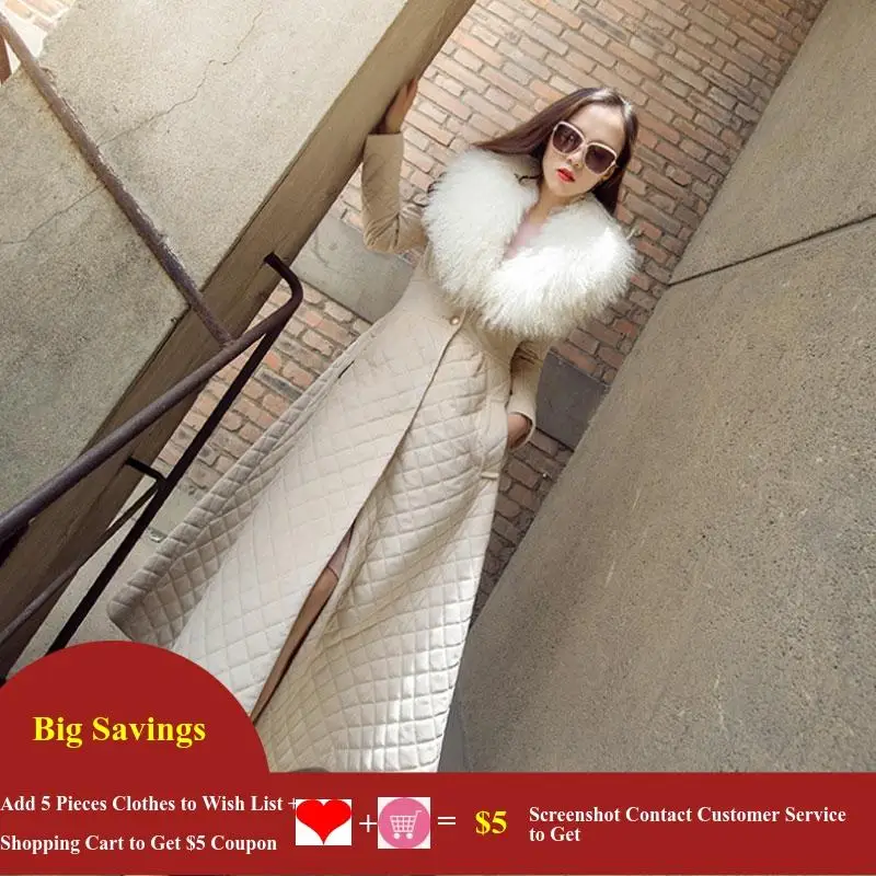 Женские зимние сапоги длинное утепленное пальто меховой воротник единичный