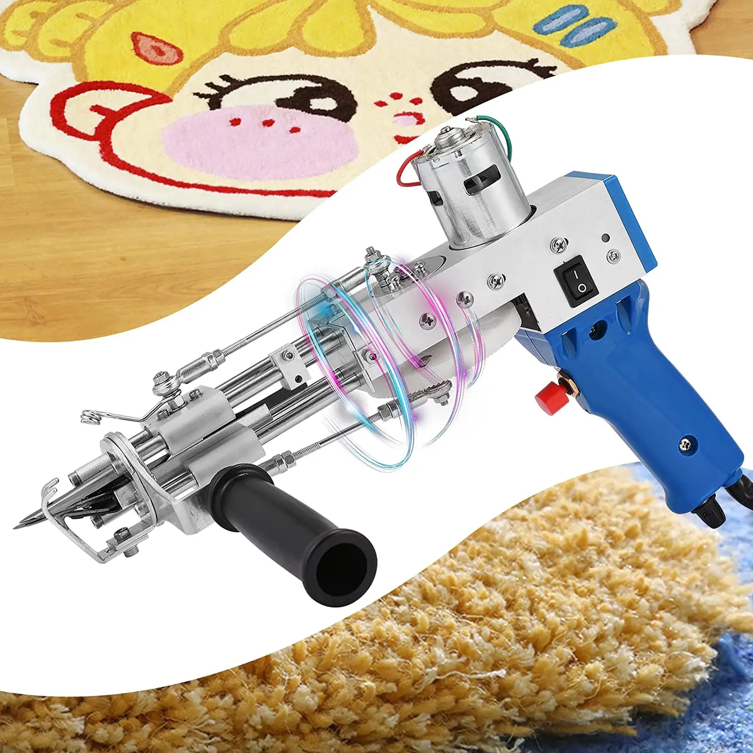 

2 в 1, электрический пистолет для вязания ковровых покрытий