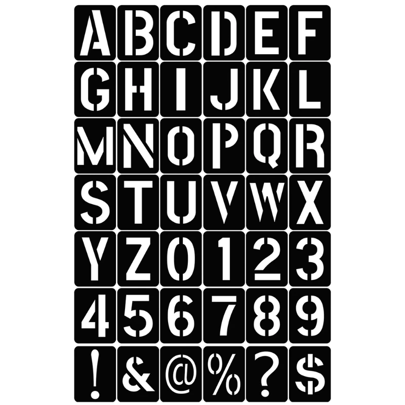 

English Alphanumeric Symbol Hollow Template Letter Stencils Painting Number Letter Hollow for DIY Scrapbook Diary 42pcs