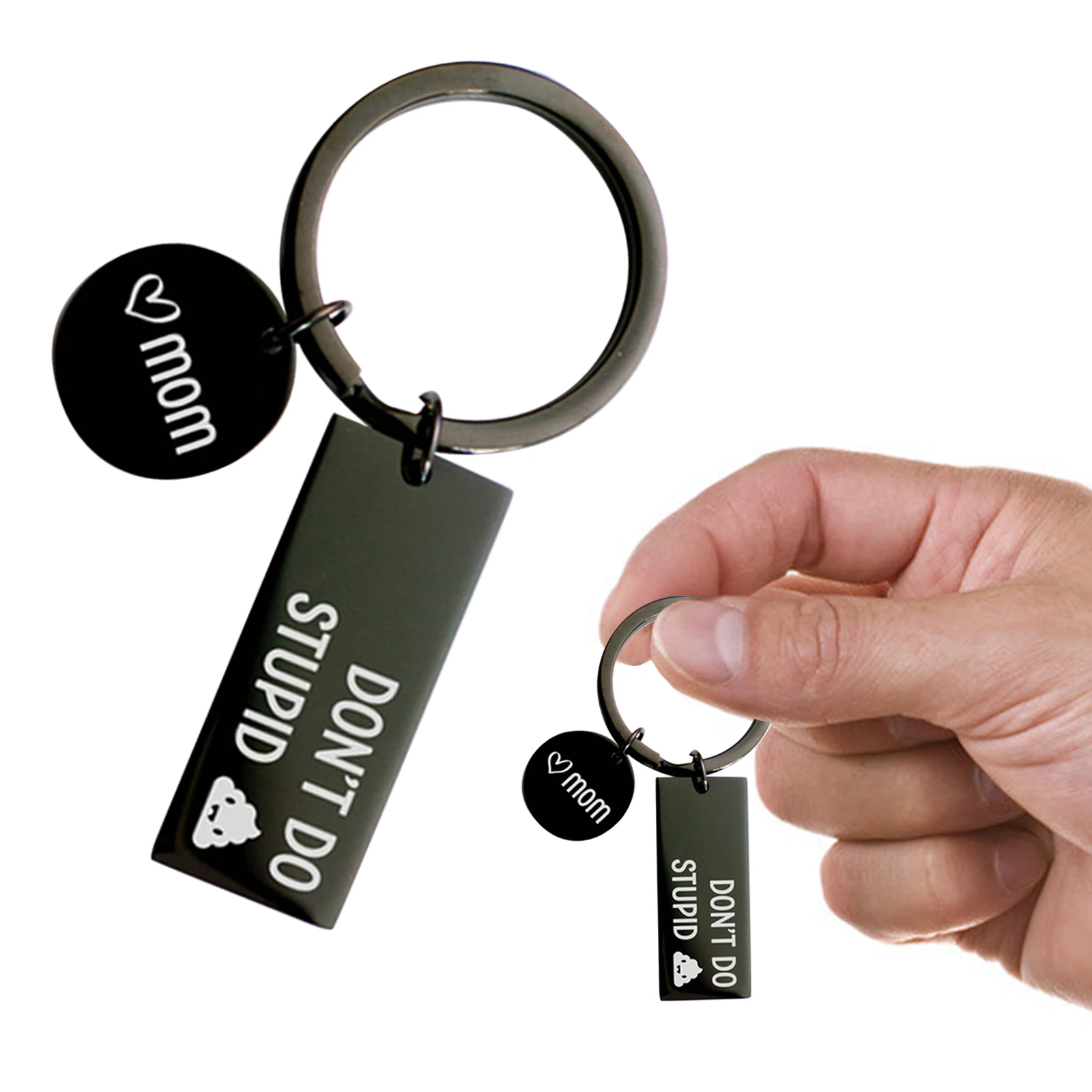 Черный брелок для ключей от мамы подарок сына и дочери FP8|Кулоны подвески| |