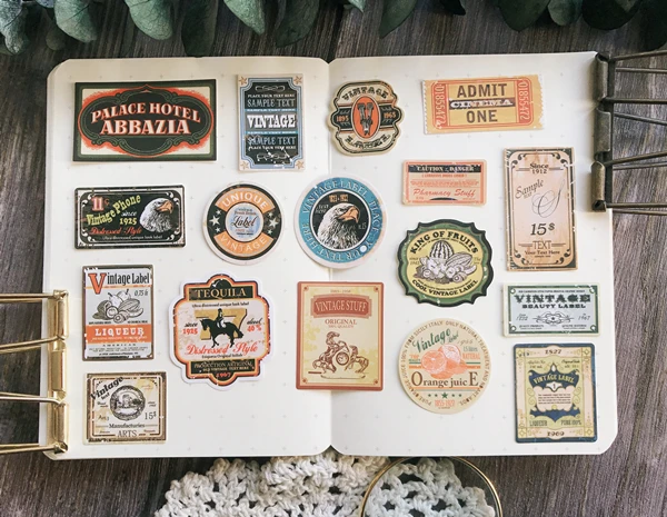 28 шт./компл. винтажный крафт лейбл Маркер тегов в стиле ретро DIY альбом для
