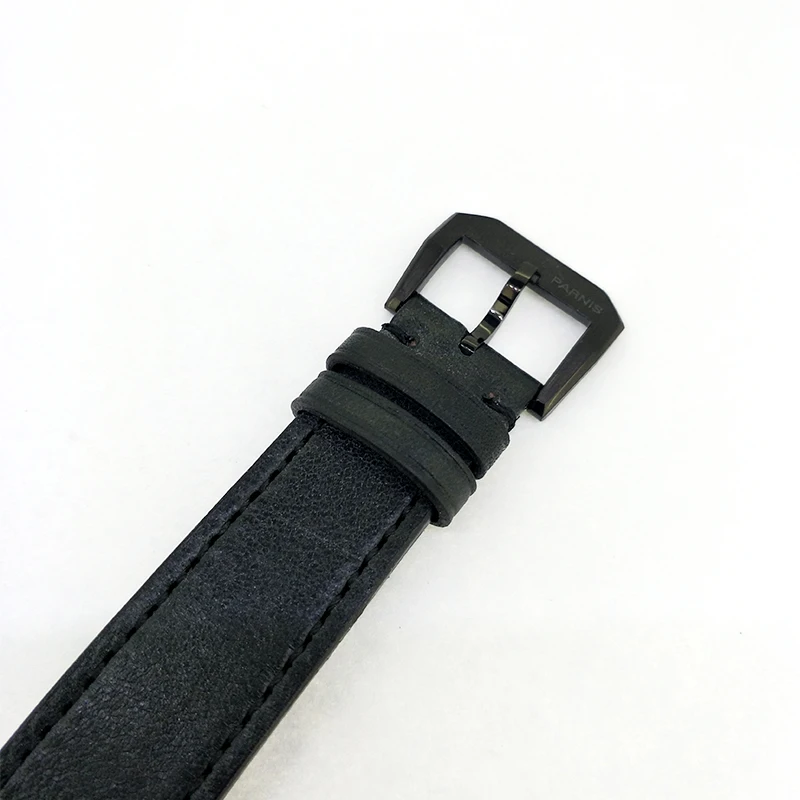 

Fashion Parnis 43mm Black Dial Automatic Men's Watches Sapphire Crystal Mechanical Calendar Miyota 8215 Movement Wristwatch 2020