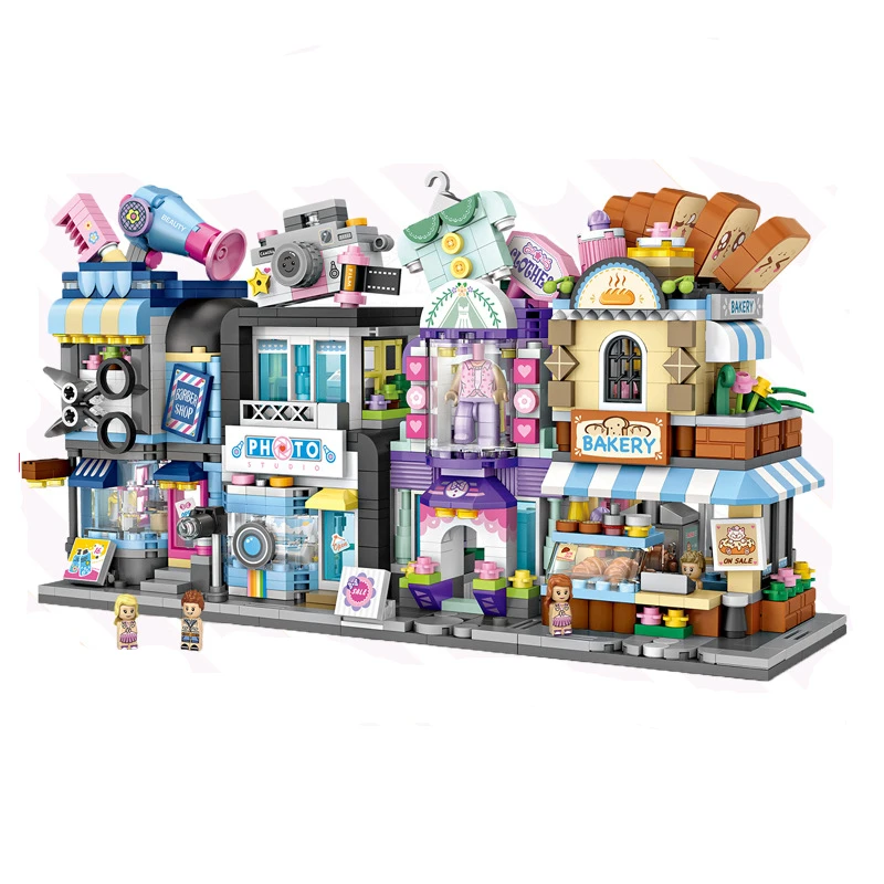 

LOZ Mini Building Blocks City View Street Hair Salon Photo Studio Clothing Shop Architecture Models Toys For Kids' Birthday Gift