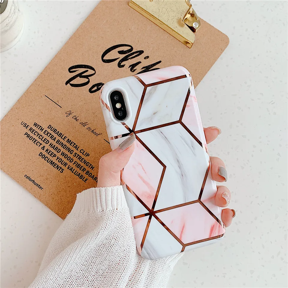 15 Синий, розовый, мраморный чехол для телефона Coque Funda, чехол для Apple iphone 10 Xs max, чехол s, XR, X, 8, 7 plus, 6, 6s plus, чехол для iphone 11 pro max - Цвет: 15