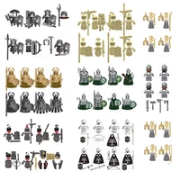 8pcs warrior helmet shield weapon armor medieval knight building block mini man toys action figure building blocks