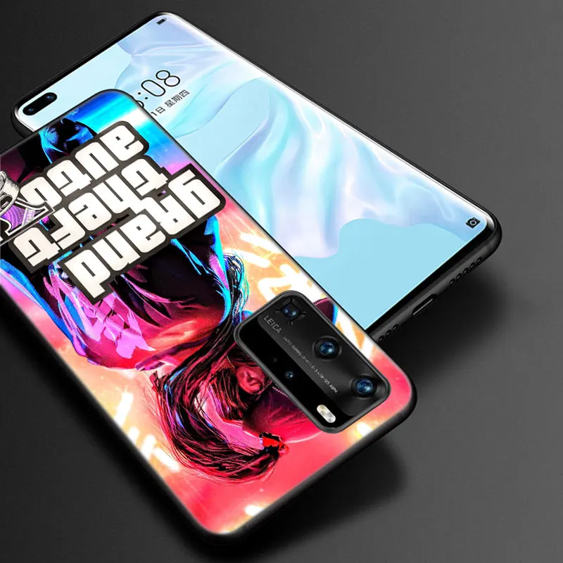 Чехол Grand Theft Auto GTA для Huawei P20 P30 P40 P50 Pro P8 P9 P10 Lite 2017 P Smart Z S 2020 2021 2018 2019 черный чехол |