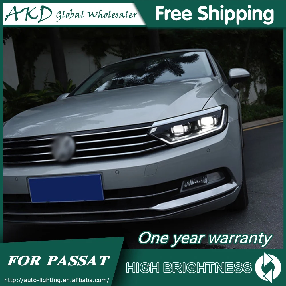 AKD автомобильный Стайлинг Головной фонарь для VW Passat B8 EUR Verson фары Passat B8 светодиодный DRL H7 D2H Hid биксеноновый луч