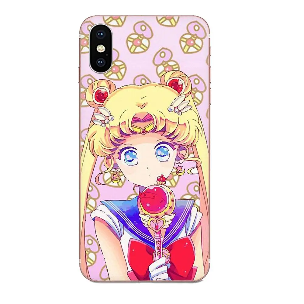 Аниме Сейлор Мун мягкие чехлы для Apple iPhone 11 Pro X XS Max XR 4 4s 5 5C 5S SE 6 6S 7 8 Plus | Мобильные
