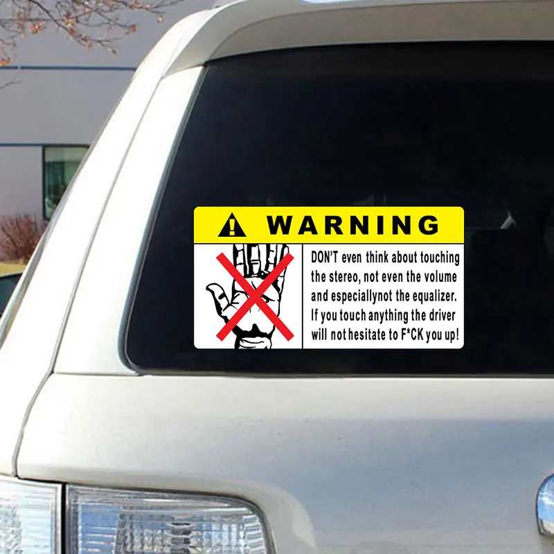 

Предупреждение ительный знак, оригинальные наклейки, водонепроницаемые виниловые оконные забавные стильные украшения для автомобилей, стильный бомбинный орнамент
