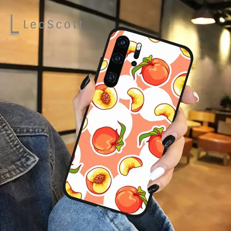 

Peach fruit pink pattern Phone Case For Huawei honor Mate P 9 10 20 30 40 Pro 10i 7 8 a x Lite nova 5t