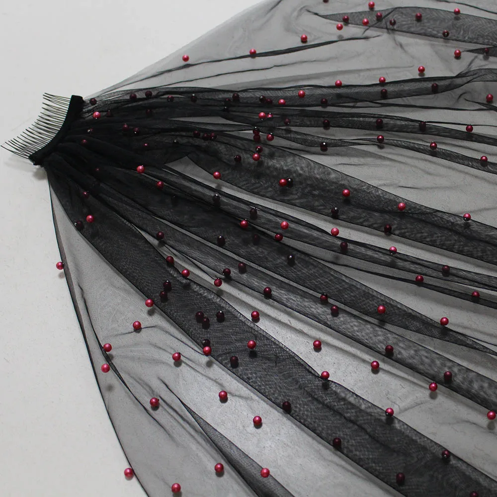 Свадебная фата с жемчугом роскошная Фата гребнем и свадебные аксессуары черный