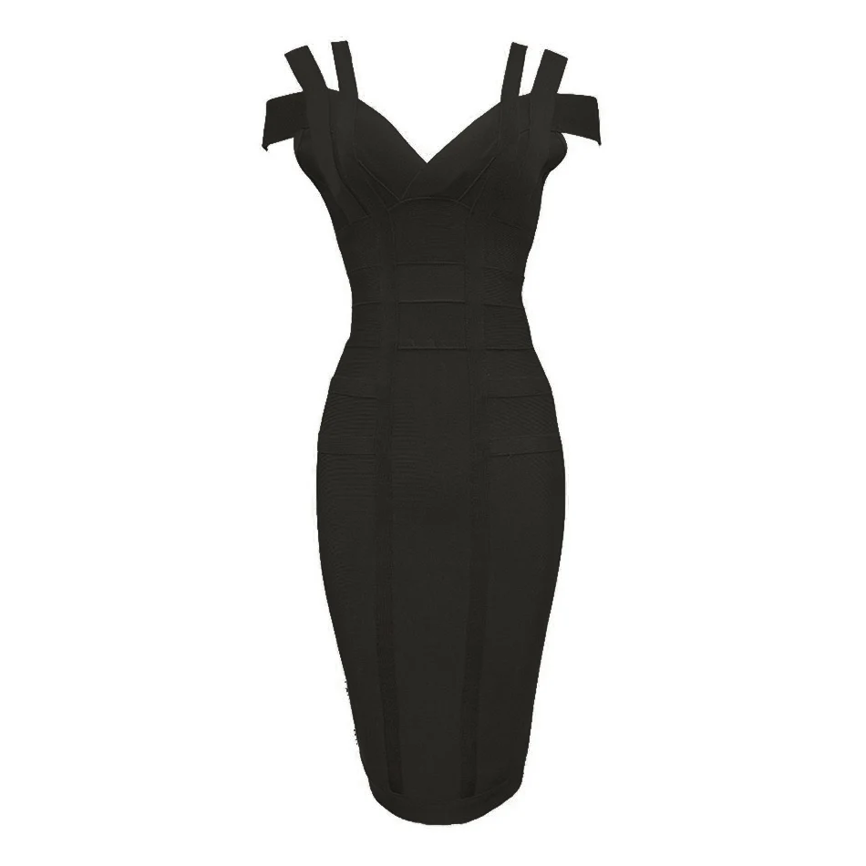 black brown CIEMIILI однотонные женские бандажные платья на бретельках, открытые платья без рукавов до середины икры с v-образным вырезом, модные женские платья для ночного клуба - Цвет: black brown