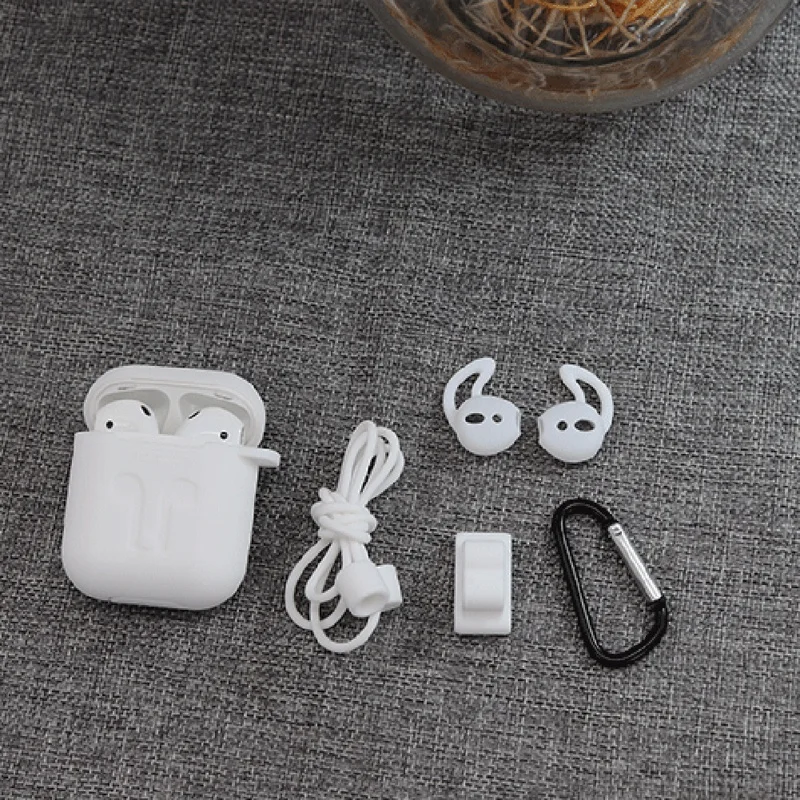 5-Piece Set Silicone Case Cover Apple Airpods Accessories For AirPods Wireless Earphones | Электроника