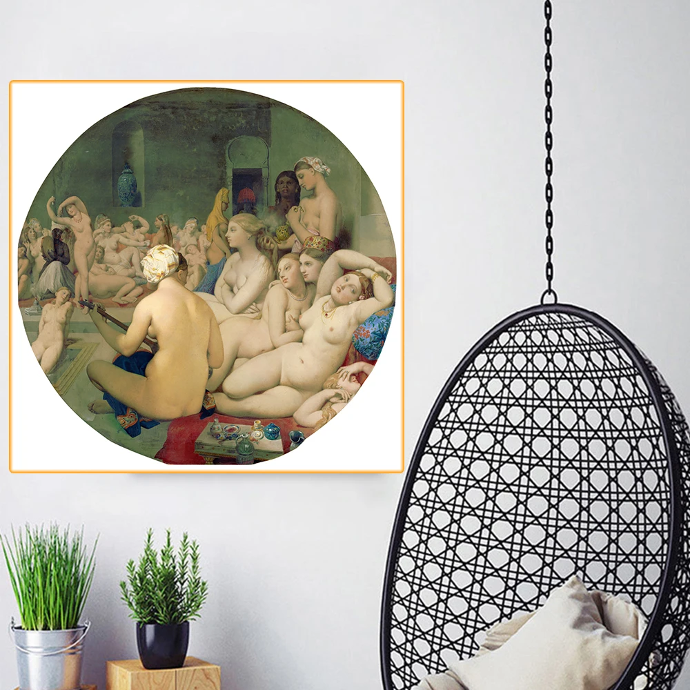 Картина маслом на холсте с изображением турецкой бани 1862 | Дом и сад