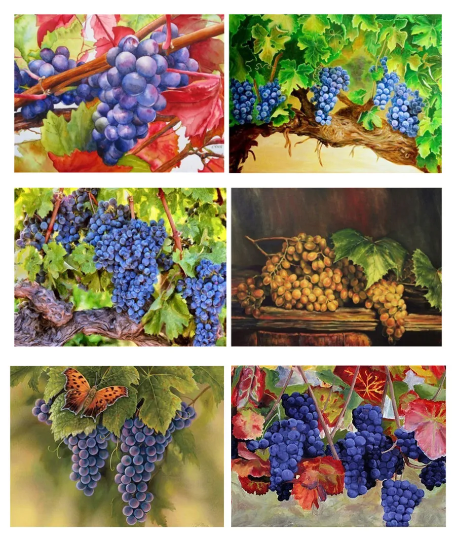 Алмазная вышивка 5D с изображением фруктов и винограда крестиком украшение для