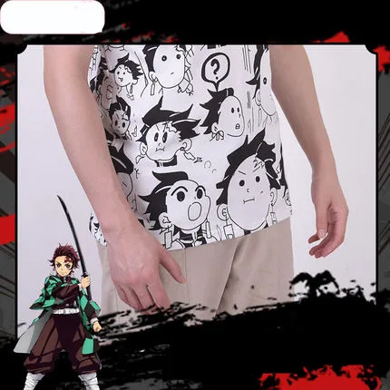 Костюм для косплея «Demon Slayer Kimetsu no Yaiba» Kamado Tanjirou; забавная Милая футболка; хлопковый свитер; толстовки; пуловер; спортивная одежда