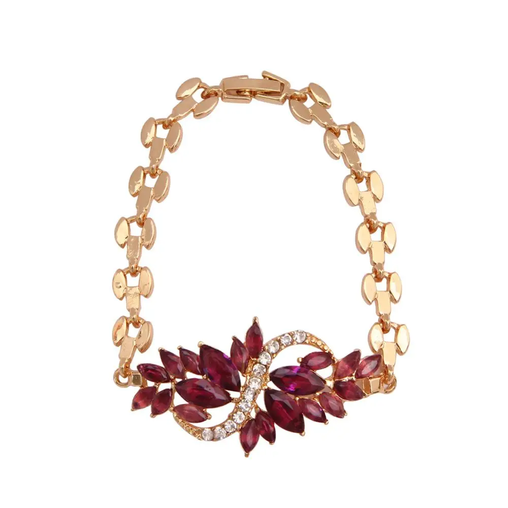 Красивый Цветочный браслет для женщин разноцветные Австрийские кристаллы