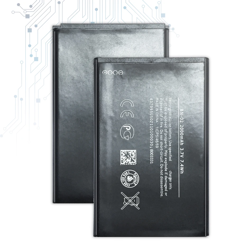 Аккумулятор мобильного телефона для Nokia XL 4G RM-1061 RM 1061 Replacement запасная батарея BN 02 BN-02 2000mAh