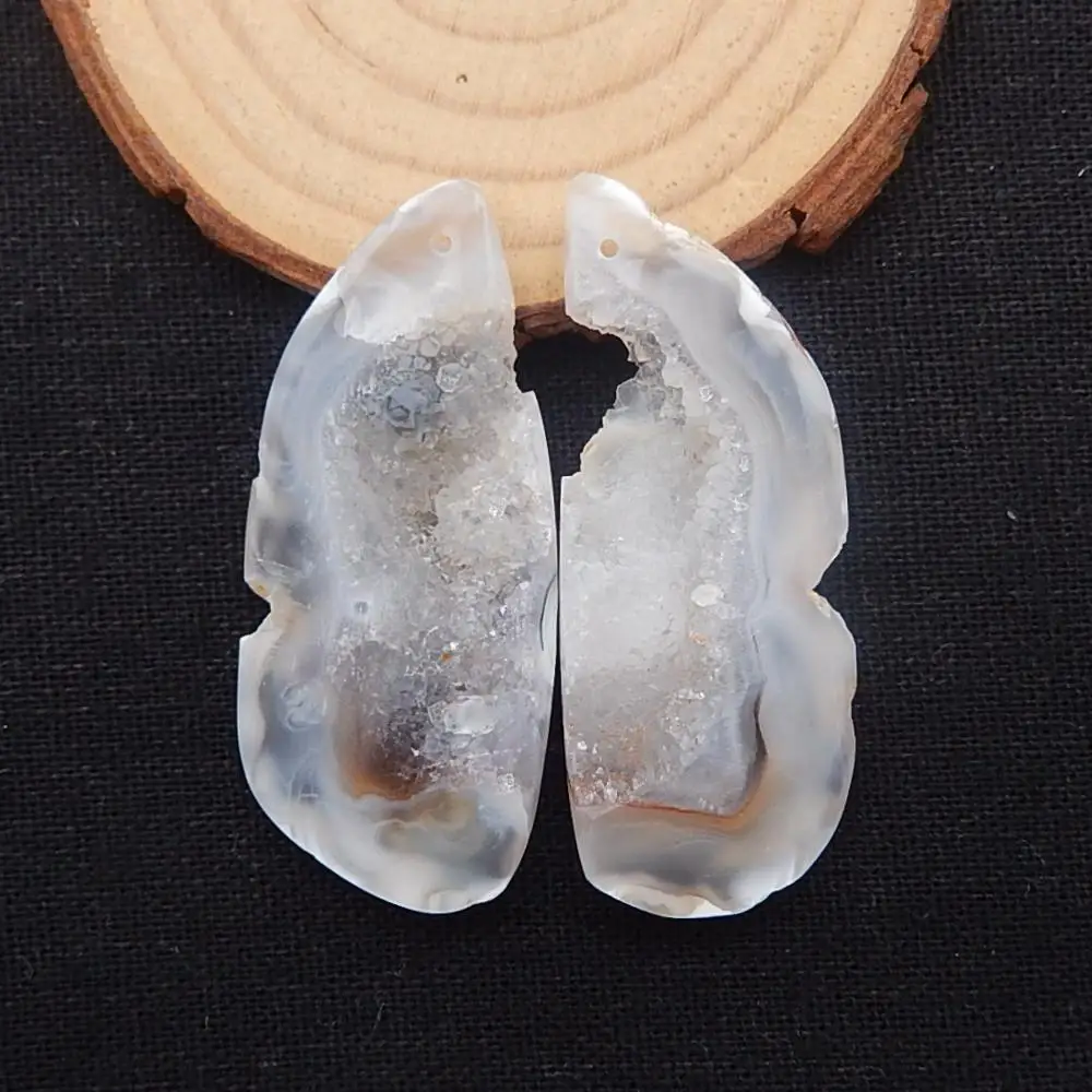 Новинка серьги Nugget с бразильским Агатом и кристаллом полудрагоценные камни