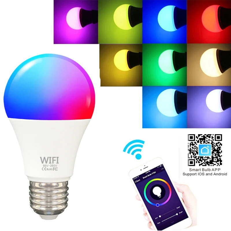 

1/10PCS Smart Home WIfi RGBCW Smart Bulb E27 9W AC85-260V Lamp Smart Life APP Timing Bulb By Alexa Google Home Voice Control