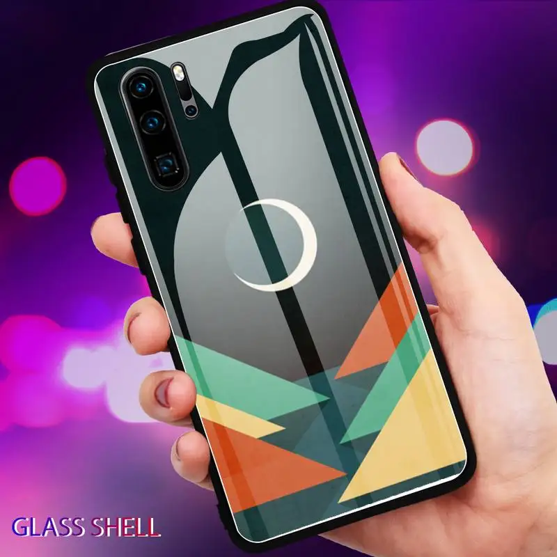 

Full moon and pyramid Phone Case glass For Huawei P30 lite 20 por P9 10 Mate 10 9 Honor 8 X 9 10 NOVA 5 cover