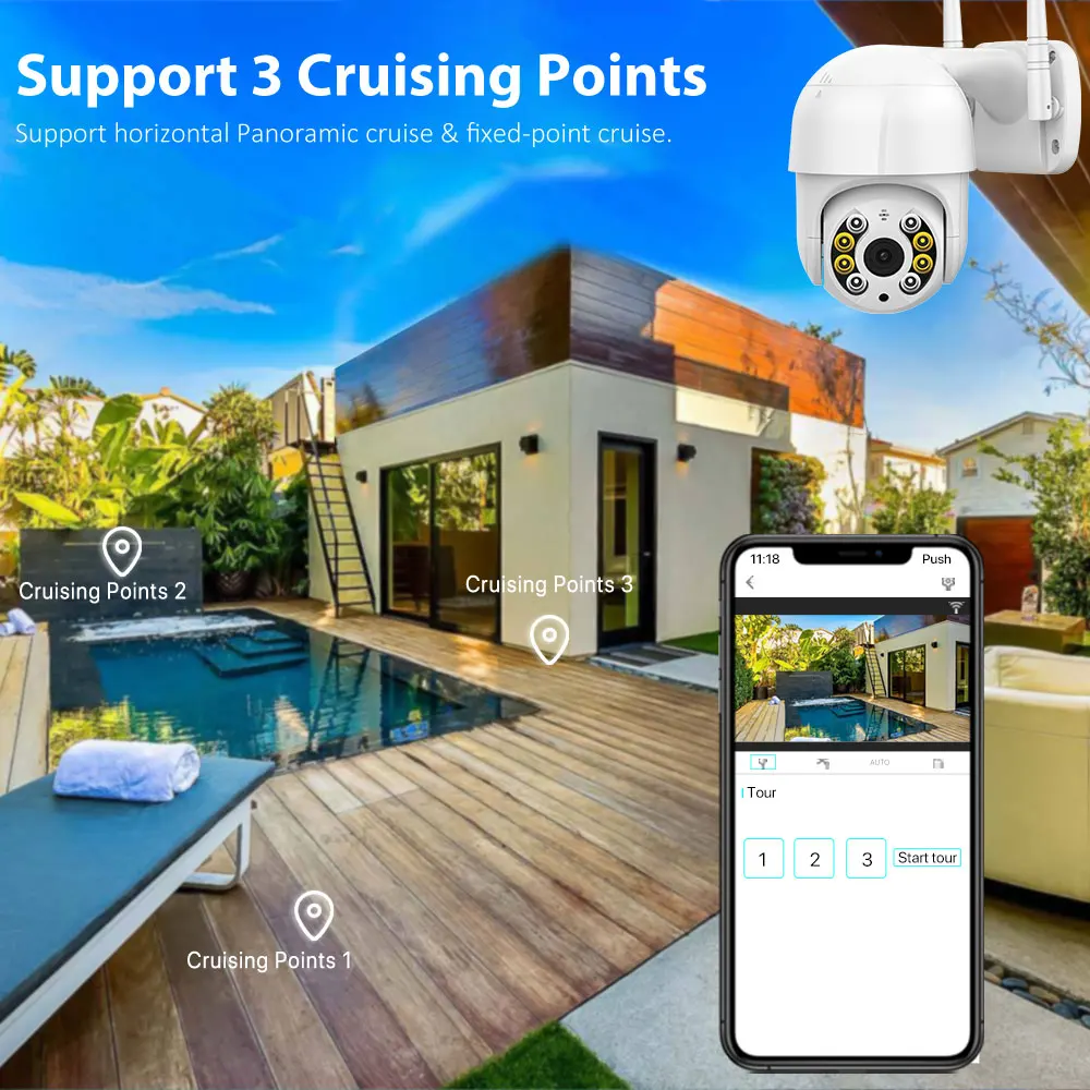 4K 8MP Wireless IP Camera Outdoor Security Wifi PTZ 5MP HD Auto Tracking Video Surveillance CCTV P2P Onvif iCsee | Безопасность и