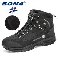 bona 2020 new designers nubuck hiking boots mountain climbing shoes men high quality sports trekking plush warm footwear man