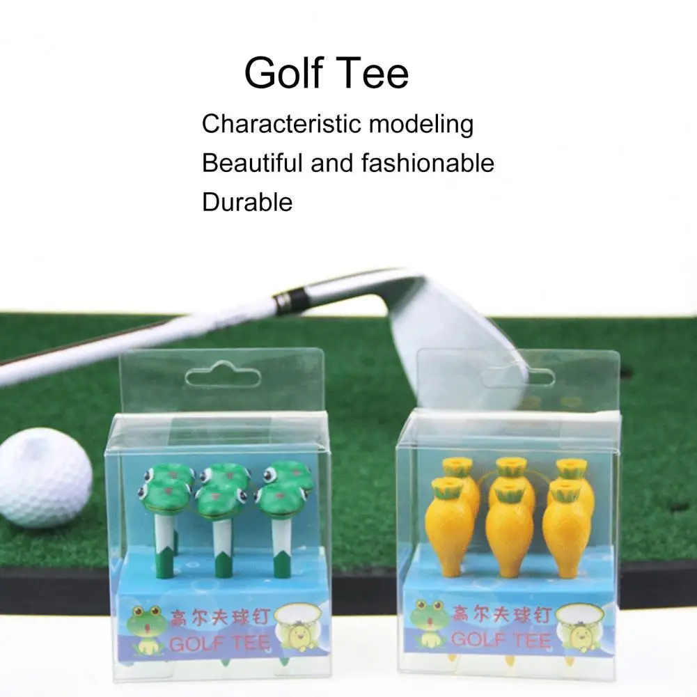 

6Pcs Golf Tees Useful Golfer Training Tees Cartoon Design Golfer Training Tees
