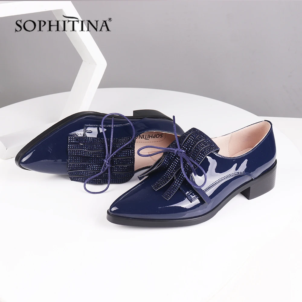 SOPHITINA/Новинка Офисные женские туфли лодочки Модные однотонные на среднем каблуке