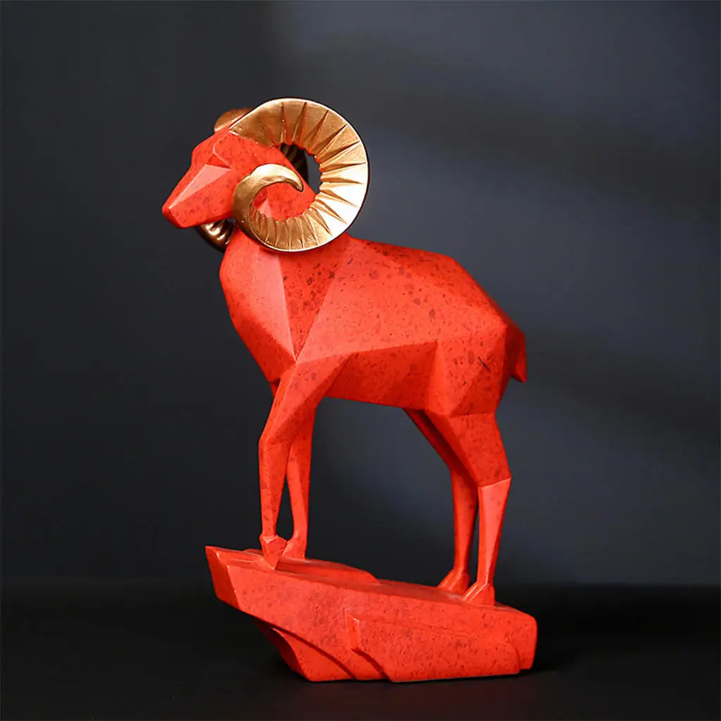 Lamb Antelope Decor Statue for Home Office Bookshelf TV Stand Decoration Resin Geometry Animal Sculpture Tabletop Crafts | Дом и сад