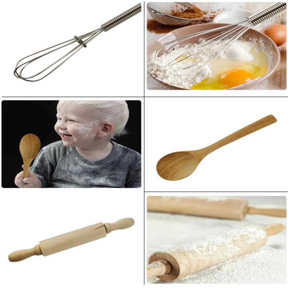 13/24pcs Kids Cooking Baking Apron Cake Mold Kitchen Toy Set for Girls Boy Play Tool Toys for Children