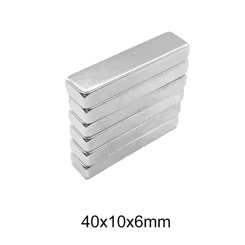 

2/5/10/20/30pcs 40x10x6 Block Strong Neodymium Magnet 40*10*6 Permanent Magnet sheet 40x10x6mm Search Magnets N35 thickness 6mm