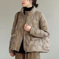 sedutmo winter thin duck down jacket womens ultra light slim casual coat autumn short puffer outwear ed1635