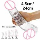 Фаллоимитатор из мягкого желе, Реалистичный, искусственный, без вибратора, сильный член присоска, секс-игрушки для женщин, страпон, женская мастурбация