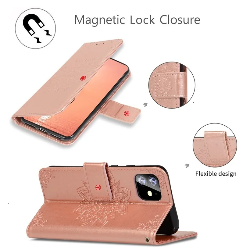 Для iphone 11 Pro Max кожаный флип-чехол с цветочным рисунком для iphone 7, 8 Plus, 6, 6 S, чехол-кошелек для iphone X, XR, XS, чехол s, роскошный чехол-книжка из искусственной кожи