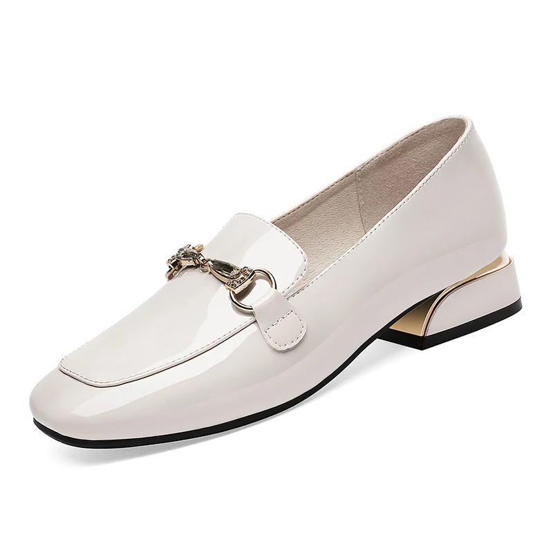 

Square Toe Square Heel Single Shoes Shallow Mouth Solid Color Shoes Women Waterproof Platform Women Shoes