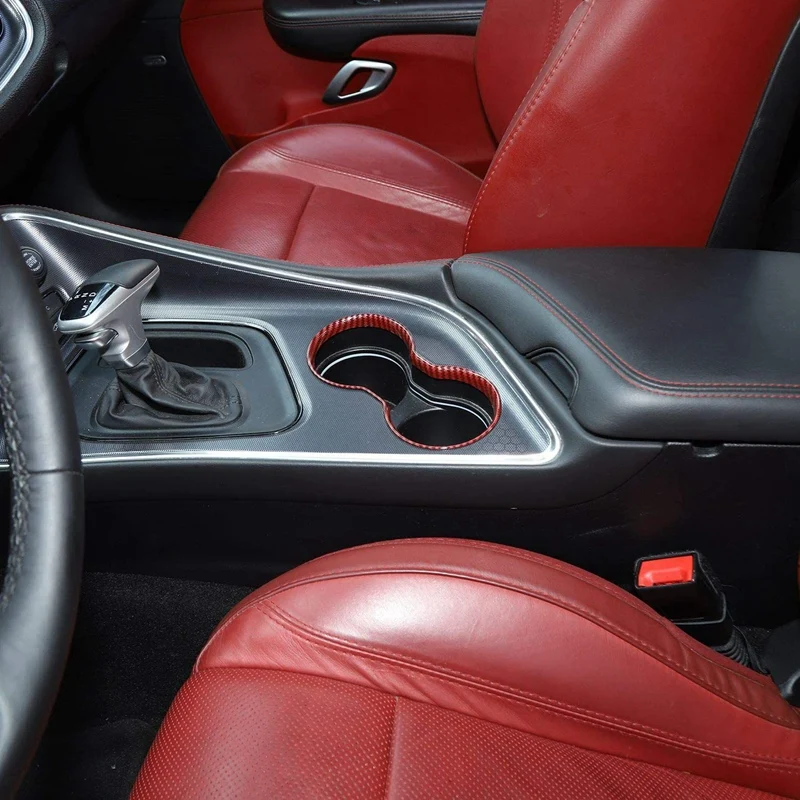 

NewCar Front Water Cup Holder Trim Frame Water Cup Frame Decorative Cover for Dodge Challenger 2015-2020