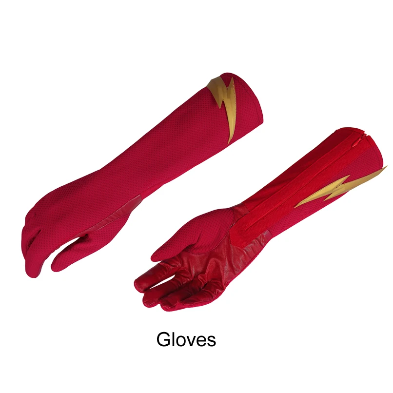 Gloves only Флэш сезон 6 костюм Бэрри Аллена Косплэй наряд комбинезон Flash бутсы перчатки карнавальные костюмы на Хэллоуин для взрослых индивидуальный заказ - Цвет: Gloves only