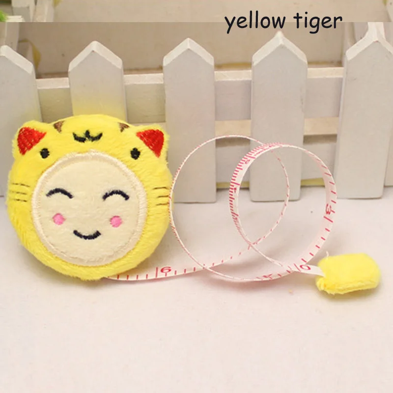 yellow tiger 150 см/6" рулетка портативная Выдвижная линейка детская линейка высота сантиметр дюймов рулонная лента подарки для девочек швейные инструменты - Цвет: yellow tiger