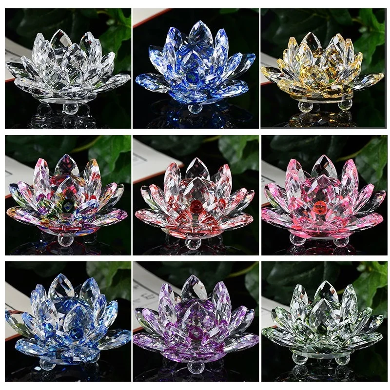 Кварцевый Хрустальный цветок Лотос для поделок фэн шуй коллекция декора