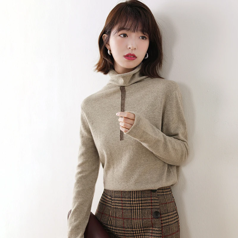adishree 2020 woman winter 100% Cashmere sweaters and autumn knitted Pullovers High Quality Warm Female thickening Turtleneck